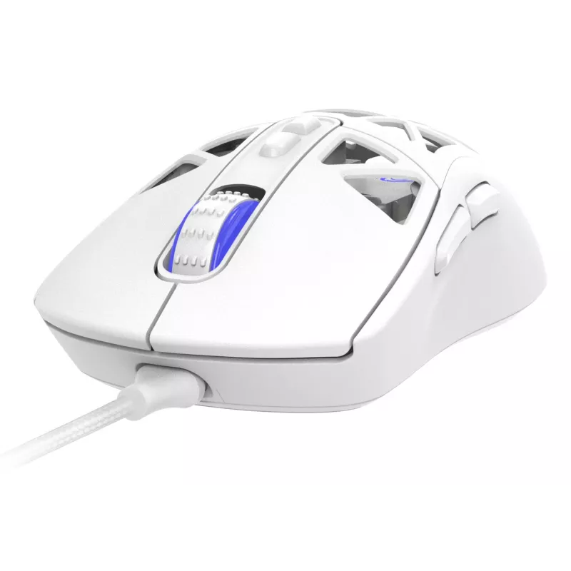 Oniverse - Káblová herná myš Kryo - Luxion White (PC), obojručná, optická, USB Type-A, 13800 DPI, biela