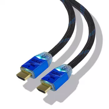 Steelplay 4K 2.0 HDMI High Speed Ultra Hd Led kábel 2M, 2 m, HDMI Type A (štandard), HDMI Type A (štandard), 3D, 18 Gbit/s, čierna, modrá