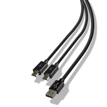 Steelplay Dual Play & Charge kábel pre ovládač – čierny (PS4)