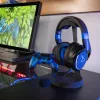 Lexip Metaltech headset – bezdrôtový, nízka latencia, 32 h výdrž batérie – kobaltovomodrá