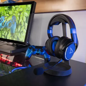 Lexip Metaltech headset – bezdrôtový, nízka latencia, 32 h výdrž batérie – kobaltovomodrá