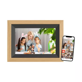 Braun DigiFrame 10B digitálny fotorámik čierny, drevo 25,6 cm (10,1 palca) dotykový displej Wi-Fi