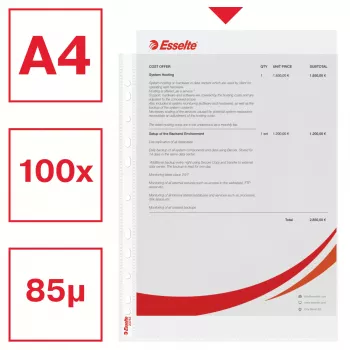 Esselte plastová obálka A4 75my číra 100 ks