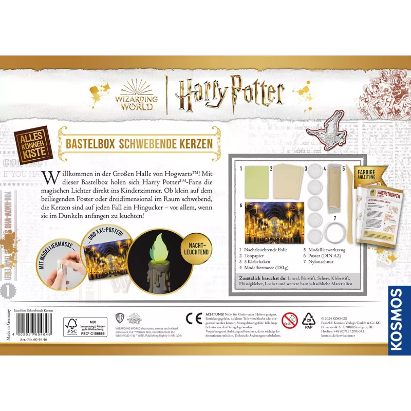 Kosmos Harry Potter, detská kreatívna sada, 8 rokov, netoxická, viacfarebná