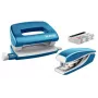 Leitz sada zošívačky a dierovača Mini WOW, 10 listov, modrá, metalická, kov, plast, 80 g/m², 3,5 cm, zadná