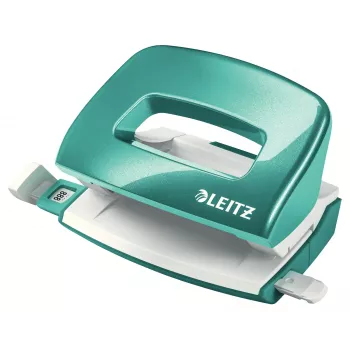Leitz NeXXt Locher WOW Mini 2-dierkovač / 10 listov, 10 listov, tyrkysová, sivá, plast, 8 cm, 5,5 mm, A4