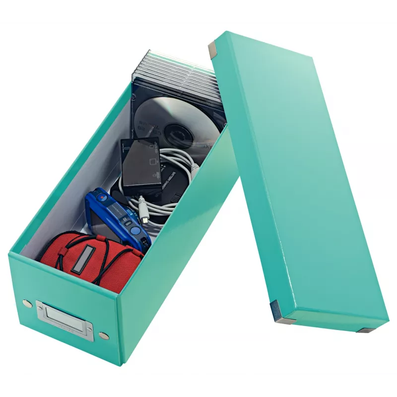 Leitz Click & Store WOW box na ukladanie CD, tyrkysový, kartón, 143 mm, 352 mm, 136 mm, 440 g