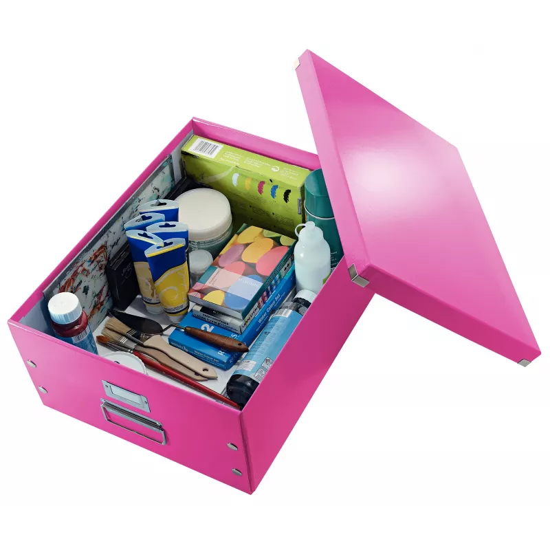 Leitz Click & Store WOW veľký úložný box, ružová, kartón, nikel, 369 mm, 482 mm, 200 mm