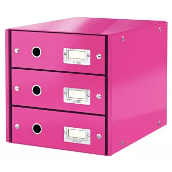 Leitz Click & Store WOW zásuvkový box (3 zásuvky), ružová, kartón, 286 mm, 358 mm, 282 mm, 2,21 kg