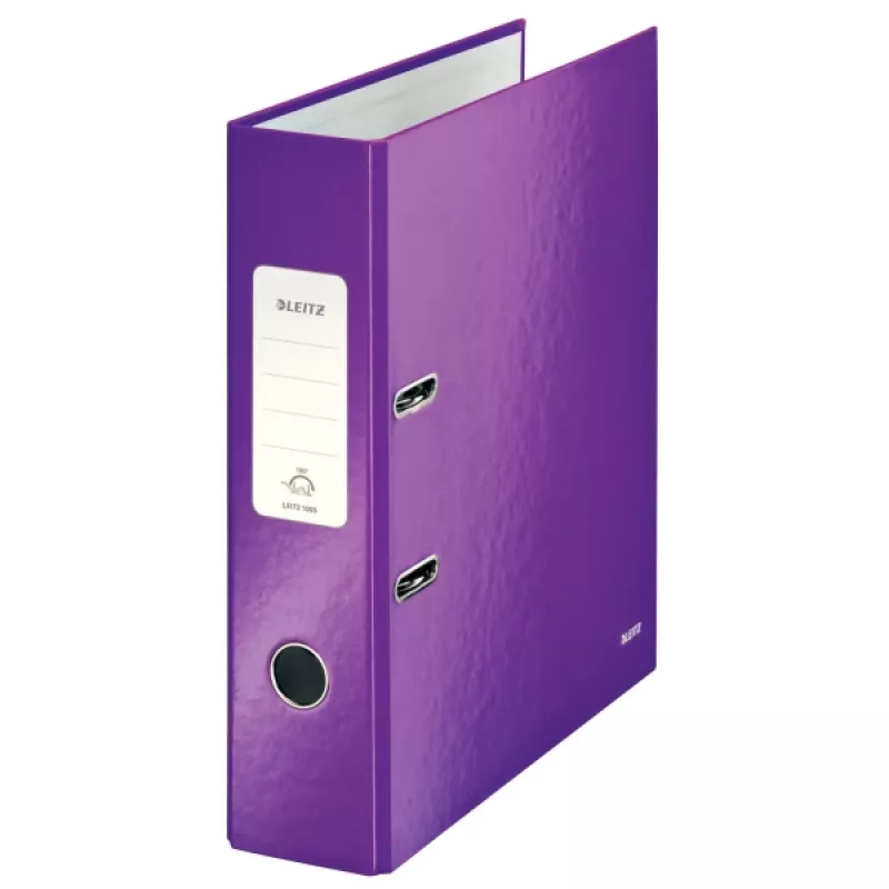 Leitz Lever Arch File 180° WOW POB/lamino A4/80 mm, A4, kartón, fialová, 600 listov, 80 g/m², 8 cm