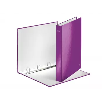 Leitz Ringbinder WOW lamino A4+ 4DR/25 mm, A4, kartón, metalická, fialová, 230 listov, 80 g/m², 2,5 cm