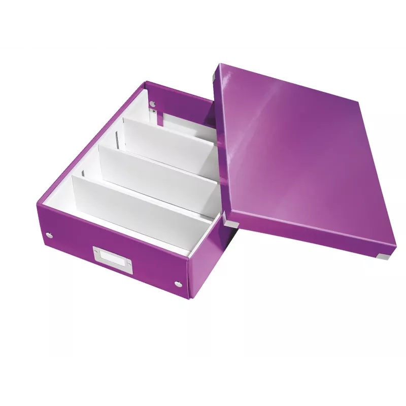 Leitz Click & Store WOW stredná organizačná krabica, fialová, kartón, 880 g