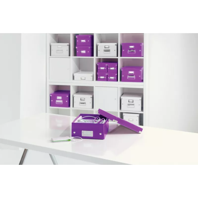 Leitz Click & Store WOW stredná organizačná krabica, fialová, kartón, 880 g