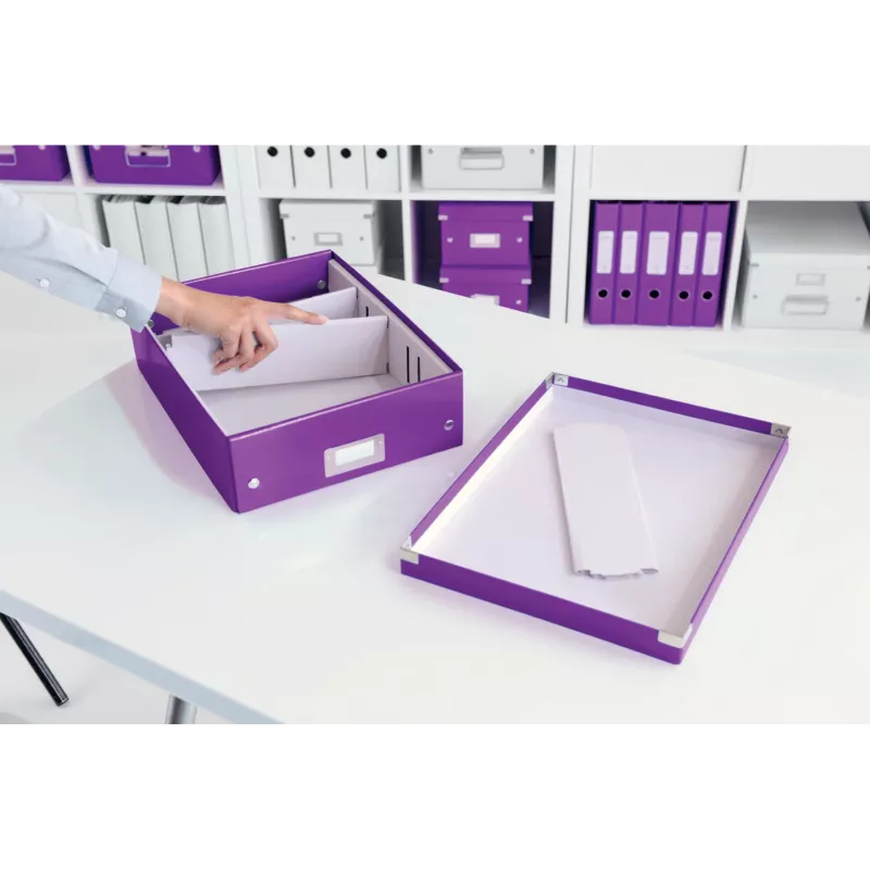 Leitz Click & Store WOW stredná organizačná krabica, fialová, kartón, 880 g