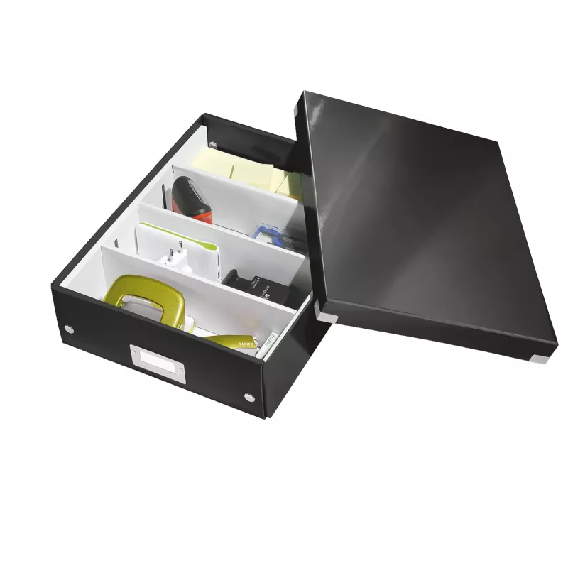 Leitz Click & Store WOW stredná organizačná krabica, čierna, kartón, 880 g
