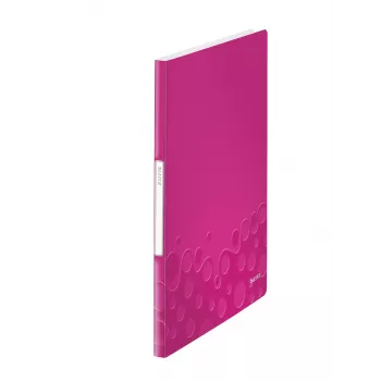 Leitz displayová kniha WOW PP 20 obalov, metalická, ružová, polyvinylchlorid (PVC), 20 obalov, A4, 231 mm, 13 mm