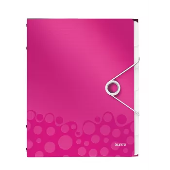 Leitz WOW PP krúžkový zošit so 6 tabmi, A4, polypropylén (PP), metalická, ružová, 200 listov, 260 mm, 17 mm