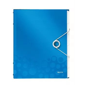 Leitz WOW PP kniha s oddeľovačmi, 6 tabov, A4, polypropylén (PP), modrá, metalická, 200 listov, 260 mm, 17 mm