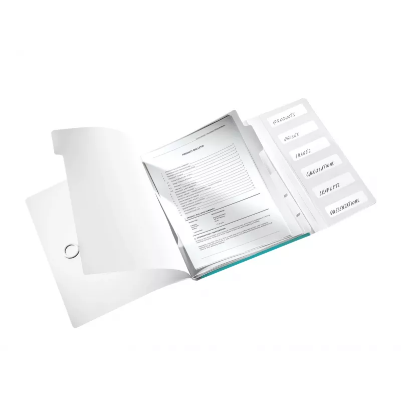 Leitz WOW PP kniha s registrami, 6-dielna, A4, polypropylén (PP), modrá, metalická, 200 listov, 260 mm, 17 mm