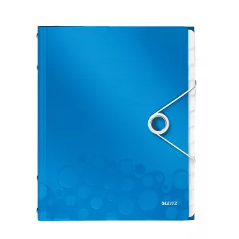 Leitz kniha s registrami WOW PP 12 tabov, A4, polypropylén (PP), modrá, metalická, 200 listov, 265 mm, 17 mm