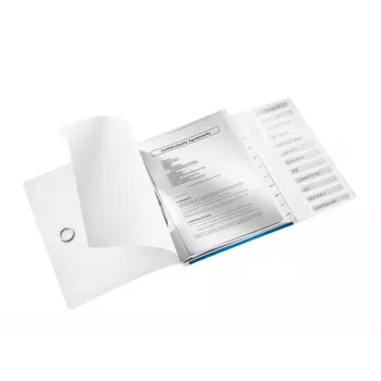 Leitz kniha s registrami WOW PP 12 tabov, A4, polypropylén (PP), modrá, metalická, 200 listov, 265 mm, 17 mm