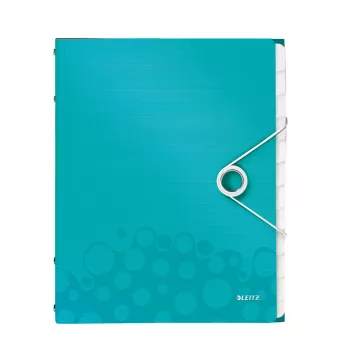 Leitz WOW kniha s oddeľovačmi z PP, 12 tabov, A4, polypropylén (PP), modrá, metalická, 200 listov, 265 mm, 17 mm