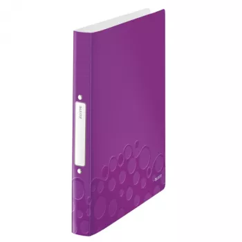Leitz Ringbinder WOW PP A4 2RR/25mm, A4, okrúžkový, polypropylén (PP), metalická, fialová, biela, 190 listov