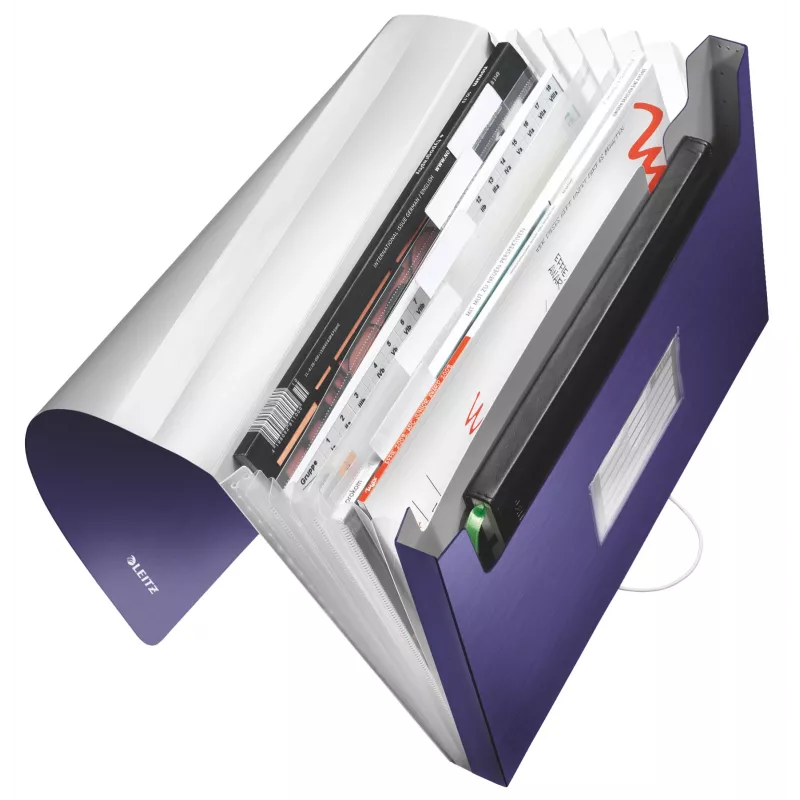 Leitz rozšíriteľné koncertinové priečinky z PP, A4, polypropylén (PP), modrá, 250 listov, 80 g/m², 6 priehradiek