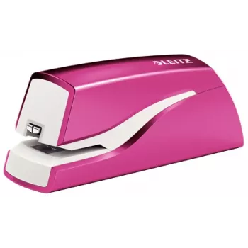 Leitz NeXXt Heftgerät na batérie WOW 5566, 10 listov, 1 cm, plast, ružová, biela, batéria, 50 mm