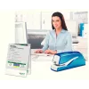 Leitz NeXXt Heftgerät na batérie WOW 5566, 10 listov, 1 cm, plast, modrá, biela, batéria, 50 mm