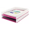 Leitz podnos na dokumenty WOW Dual Colour, plast, metalická, ružová, A4, 267 mm, 336 mm, 49 mm