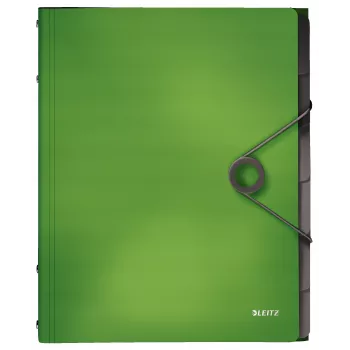 Leitz zakladač s registrom Solid 6 tabov, zakladač s chlopňou, A4, polypropylén (PP), zelená, 200 listov, 80 g/m²
