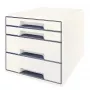 Leitz Schubladenschrank WOW Cube 4 zásuvky, 4 zásuvky, plast, biela, 1 kus, 287 mm, 270 mm