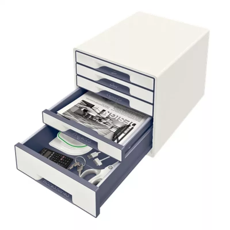 Leitz Drawer Cabinet WOW Cube 5 zásuviek, 5 zásuviek, plast, biela, 1 ks, 270 mm, 287 mm