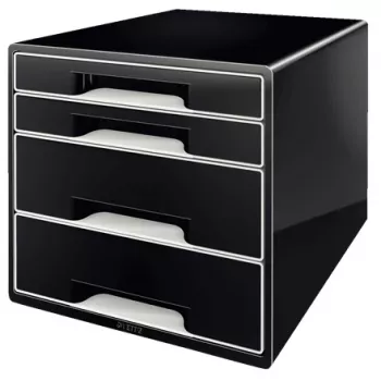 Leitz Desk Cube 4 zásuvky, 4 zásuvky, plast, čierna, 1 ks, 270 mm, 287 mm