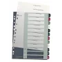 Leitz Index PC Printable 1-12 Style PP A4+, číselný register, polypropylén (PP), viacfarebný, na výšku, A4 Maxi, 245 mm