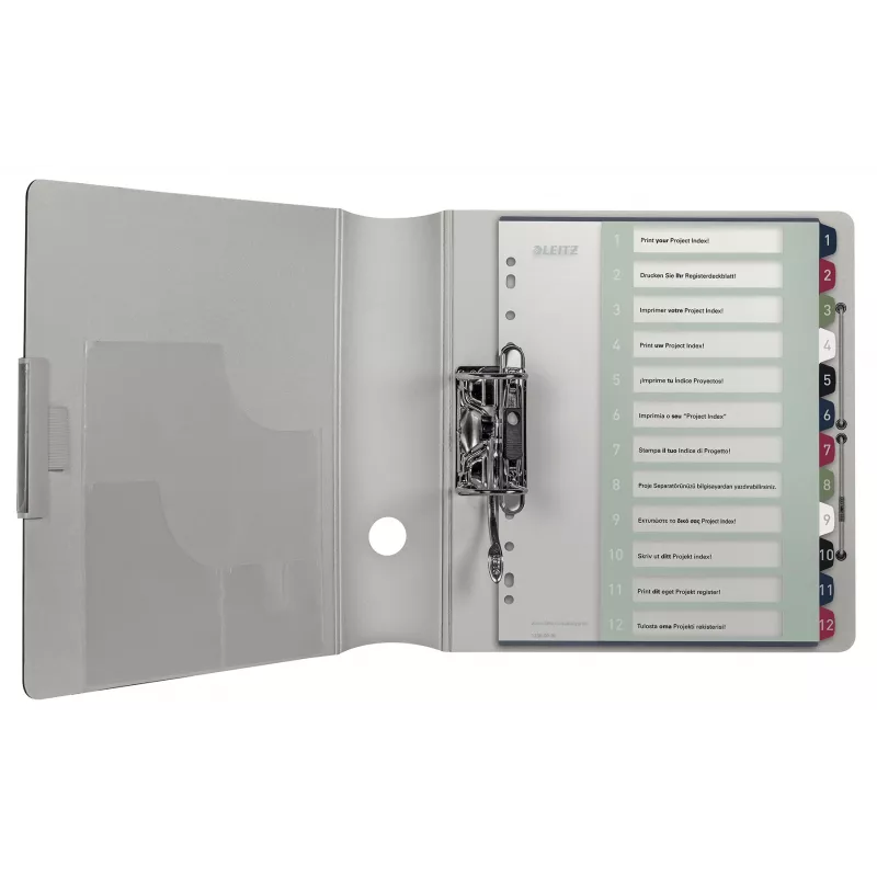 Leitz Index PC Printable 1-12 Style PP A4+, číselný register, polypropylén (PP), viacfarebný, na výšku, A4 Maxi, 245 mm