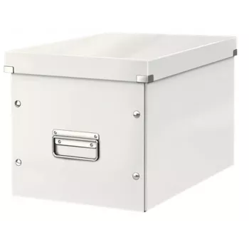 Leitz Box Click & Store WOW Cube veľká úložná krabica, úložná krabica, biela, obdĺžniková, kartón, monochromatická, interiérová