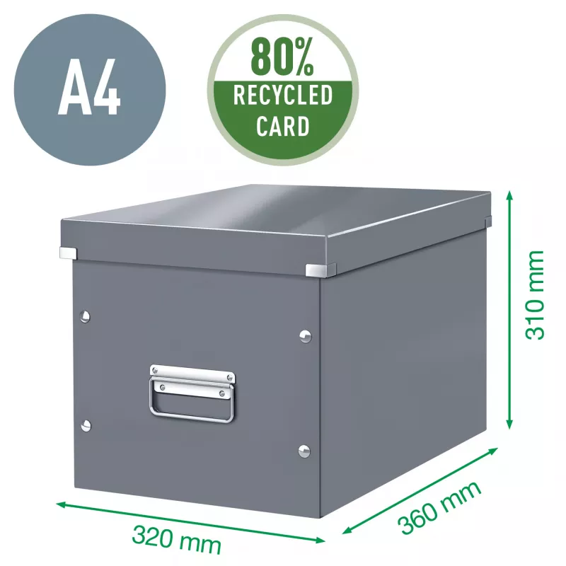 Leitz Box Click & Store WOW Cube Large úložná krabica, fuchsia, kartón, 320 mm, 360 mm, 310 mm