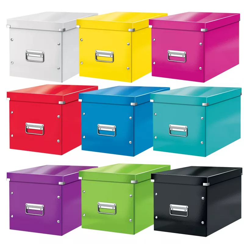 Leitz Box Click & Store WOW Cube Large úložná krabica, fuchsia, kartón, 320 mm, 360 mm, 310 mm