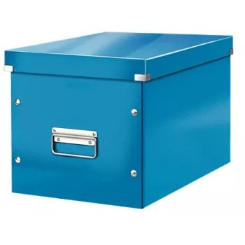 Leitz Box Click & Store WOW Cube veľká úložná krabica, úložná krabica, modrá, obdĺžniková, kartón, monochromatická, interiérová