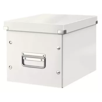 Leitz Click & Store WOW Cube stredná úložná krabica, úložná krabica, biela, obdĺžniková, kartón, jednofarebná, interiérová