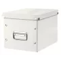 Leitz Click & Store WOW Cube stredná úložná krabica, úložná krabica, biela, obdĺžniková, kartón, jednofarebná, interiérová