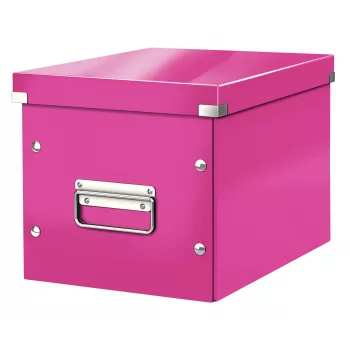 Leitz úložná krabica Click & Store WOW Cube Medium, fuchsia, kartón, 260 mm, 260 mm, 240 mm