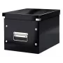 Leitz Click & Store WOW Cube Medium Storage Box, úložná krabica, čierna, obdĺžniková, kartón, monochromatická, interiérová