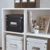 Leitz Click & Store WOW Cube Medium Storage Box, úložná krabica, čierna, obdĺžniková, kartón, monochromatická, interiérová