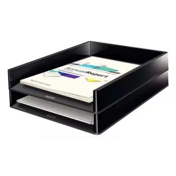 Leitz Briefablage Dual Colour, plast, čierna, A4, A4, brožúra, katalóg, obálka, plochý zakladač, zakladač, list, papier, 267 mm