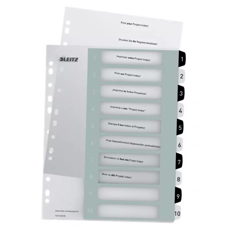 Leitz Indices Printable PP A4+ 1-10 WOW biela/čierna