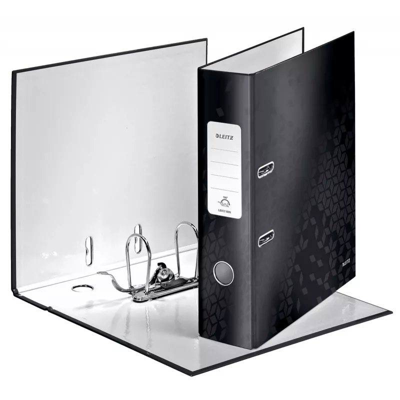 Leitz zakladač 180° WOW POB/laminovaný A4/80 mm, A4, kartón, čierna, 600 listov, 80 g/m², 8 cm
