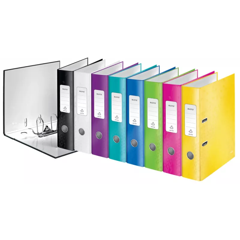 Leitz zakladač 180° WOW POB/laminovaný A4/80 mm, A4, kartón, čierna, 600 listov, 80 g/m², 8 cm